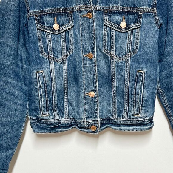 New American Eagle Sherpa Lined Denim Trucker Jacket Womens XS - Picture 3 of 6